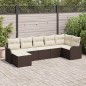 vidaXL Set da giardino in rattan sintetico da 7 pezzi con cuscini marroni