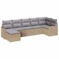 vidaXL Set da Giardino a 7 Pezzi con Cuscini Beige in Rattan Sintetico vidaXL Set da Giardino a 7 Pezzi con Cuscini Beige in Rattan Sintetico