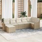 vidaXL Set divani giardino 7 pezzi con cuscini beige in rattan sintetico vidaXL Set divani giardino 7 pezzi con cuscini beige in rattan sintetico