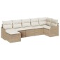 vidaXL Set divani giardino 7 pezzi con cuscini beige in rattan sintetico vidaXL Set divani giardino 7 pezzi con cuscini beige in rattan sintetico