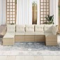 vidaXL Set divani giardino 7 pezzi con cuscini beige in rattan sintetico vidaXL Set divani giardino 7 pezzi con cuscini beige in rattan sintetico