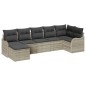 vidaXL Set da giardino in 7 pezzi con cuscini grigio chiaro in rattan sintetico