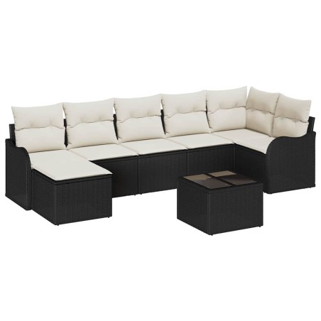 Set di Divano da Giardino con Cuscini vidaXL 7 Pezzi Rattan Sintetico Marrone