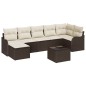 vidaXL Set di divani da giardino da 7 pezzi con cuscini grigi in rattan sintetico