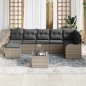 vidaXL Set di divani da giardino 7 pezzi con cuscini neri in polyrattan