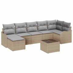 vidaXL Set di divani da giardino 8 pezzi con cuscini neri in rattan sintetico