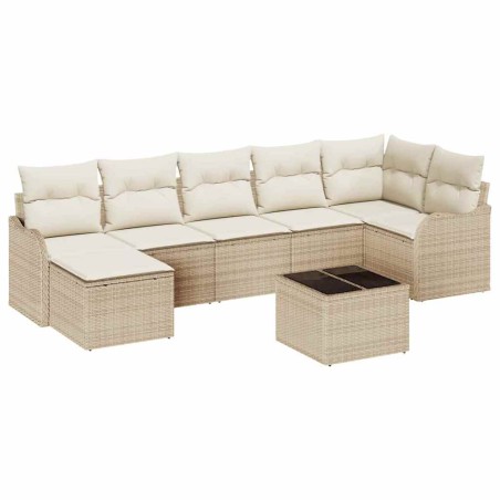 vidaXL Set di divani da giardino da 8 pezzi con cuscini marroni in rattan sintetico