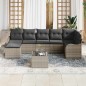 vidaXL Set di Divani da Giardino 8 Pezzi con Cuscini Grigi in Polyrattan