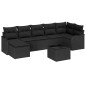 vidaXL Set da Giardino in 8 Pezzi con Cuscini in Rattan Sintetico Beige.