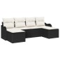 vidaXL Set di divani da giardino da 6 pezzi di con cuscini in rattan sintetico nero.