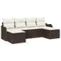 vidaXL Set di Sofà da Giardino 6 Pezzi con Cuscini in Rattan e Poliestere Marrone