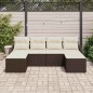 vidaXL Set di Sofà da Giardino 6 Pezzi con Cuscini in Rattan e Poliestere Marrone