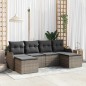 vidaXL Set di divani da giardino con cuscini, 6 pezzi in rattan sintetico grigio vidaXL Set di divani da giardino con cuscini, 6 pezzi in rattan sintetico grigio