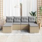 vidaXL Set Divano Giardino 6 Pezzi con Cuscini Beige in Rattan Sintetico