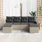 vidaXL Set di divani da giardino 6 pezzi con cuscini, grigio chiaro, in rattan sintetico.