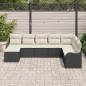 vidaXL Set da giardino 8 pezzi di con cuscini in rattan sintetico nero