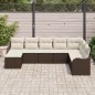 Set Divano Giardino vidaXL 8 Pezzi con Cuscini Marrone Polirattan