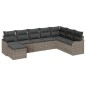 vidaXL Set da giardino con 8 pezzi e cuscini grigi in polyrattan.