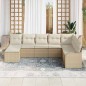 vidaXL Set da giardino 8 pezzi con cuscini beige, in rattan sintetico.