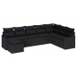 vidaXL Set di divano da giardino da 8 pezzi con cuscini neri in rattan sintetico.