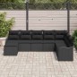 vidaXL Set di divano da giardino da 8 pezzi con cuscini neri in rattan sintetico.