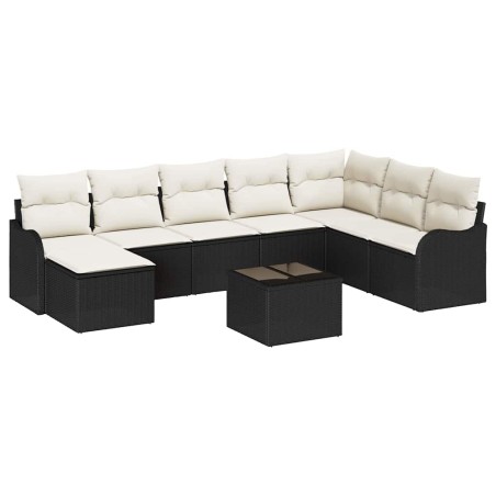 vidaXL Set di divani da giardino 8 pezzi con cuscini marroni in polyrattan.