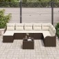 vidaXL Set Divano da Giardino 8 Pezzi con Cuscini Grigio in Poly Rattan
