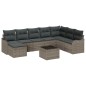 vidaXL Set Divano da Giardino 8 Pezzi con Cuscini Neri in Polyrattan.