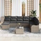 vidaXL Set Divano da Giardino 8 Pezzi con Cuscini Neri in Polyrattan.
