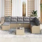 vidaXL Set Divano da Giardino 9 Pezzi con Cuscini Neri in Poly Rattan