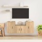 Set di Mobili Porta TV 3 pz Rovere Sonoma in Legno Multistrato Set di Mobili Porta TV 3 pz Rovere Sonoma in Legno Multistrato
