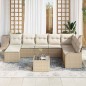 vidaXL Set Divano da Giardino 9 Pezzi con Cuscini Marrone in Polyrattan