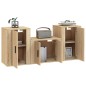 Set di Mobili Porta TV 3 pz Rovere Sonoma in Legno Multistrato Set di Mobili Porta TV 3 pz Rovere Sonoma in Legno Multistrato