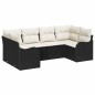 vidaXL Set di divani da giardino in rattan a 6 pezzi con cuscini, rattan polietilene nero