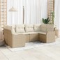 vidaXL Set di divani da giardino in 6 pezzi con cuscini in rattan beige in polietilene