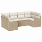 vidaXL Set di divani da giardino in 6 pezzi con cuscini in rattan beige in polietilene
