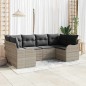 vidaXL Set di divani da giardino con 6 pezzi e cuscini in rattan grigio chiaro effetto poliestere.