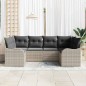 vidaXL Set di divani da giardino con 6 pezzi e cuscini in rattan grigio chiaro effetto poliestere.