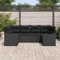 vidaXL Set di divani da giardino in 6 pezzi con cuscini neri in rattan sintetico. vidaXL Set di divani da giardino in 6 pezzi con cuscini neri in rattan sintetico.