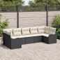 vidaXL Set da giardino 7 pezzi con cuscini neri in rattan sintetico