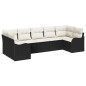 vidaXL Set da giardino 7 pezzi con cuscini neri in rattan sintetico