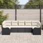 vidaXL Set da giardino 7 pezzi con cuscini neri in rattan sintetico