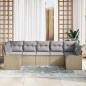 vidaXL Set da Giardino di 7 Pezzi con Cuscini Beige in Rattan Sintetico