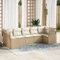 vidaXL Set da Giardino 7 Pezzi con Cuscini Beige in Rattan Sintetico