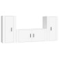 Set Mobili Porta TV 3 pz Bianco in Legno Multistrato Set Mobili Porta TV 3 pz Bianco in Legno Multistrato
