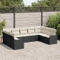 vidaXL Set Giardino 9 Pezzi con Cuscini Neri in Rattan Sintetico di