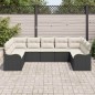 vidaXL Set Giardino 9 Pezzi con Cuscini Neri in Rattan Sintetico di