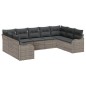vidaXL Set di divani da giardino 9 pezzi con cuscini Grigio in Poly Rattan