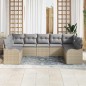 vidaXL Set divani da giardino 9 pezzi con cuscini beige in rattan sintetico vidaXL Set divani da giardino 9 pezzi con cuscini beige in rattan sintetico