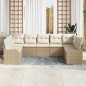 vidaXL Set di divani da giardino , 9 pezzi con cuscini beige in rattan sintetico